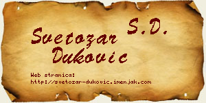 Svetozar Duković vizit kartica